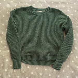 SO Women's Forest Green Ribbed Sweater
